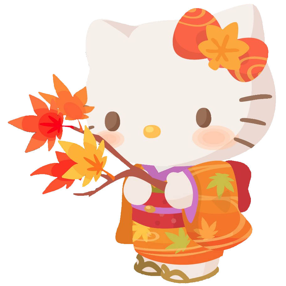 920x920 Download Autumn Leaves And Cartoon Hello Kitty PFP Wallpaper, Phone