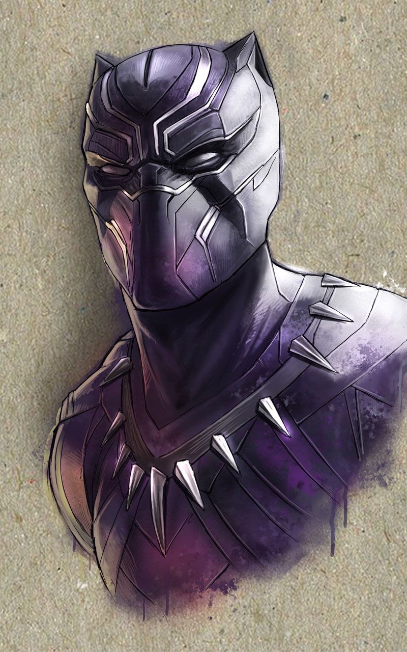 800x1280 Black panther 3D wallpaper, Phone