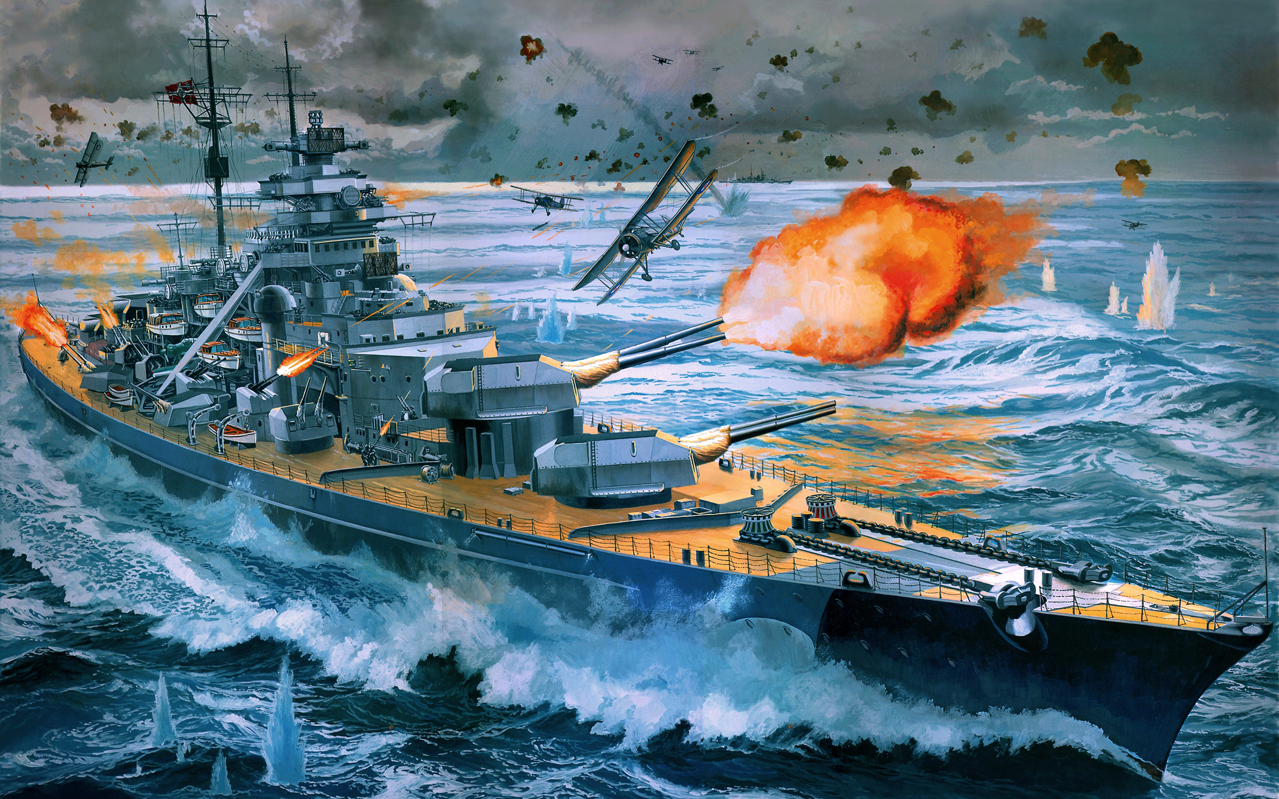 2560x1600 Battleship Bismarck Wallpaper, Desktop