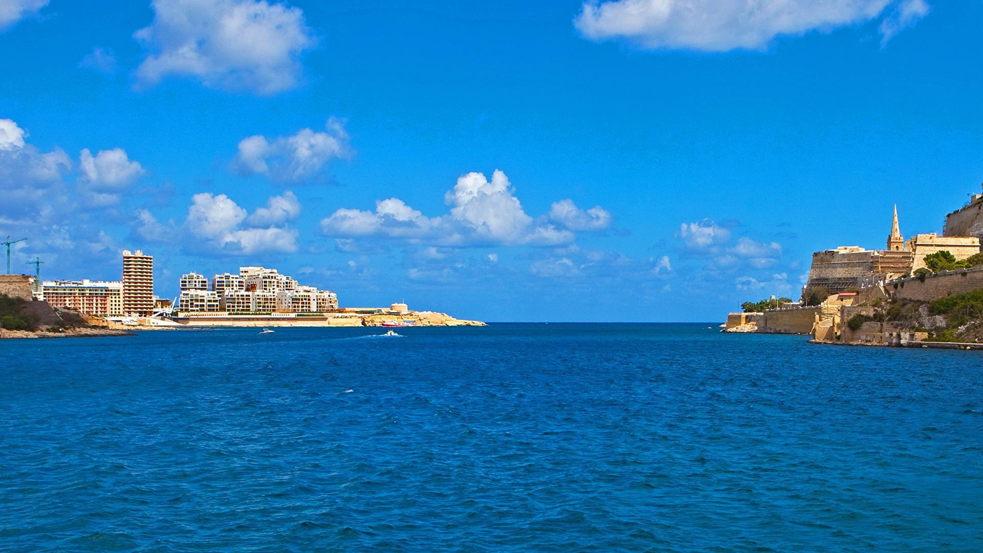 1920x1080 Picture Malta Valletta Sea Sky Cities Houses, Desktop