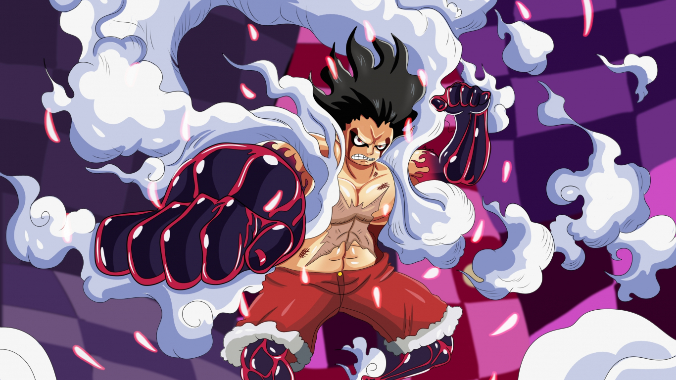 1370x770 Download artwork, one piece, monkey d. luffy  wallpaper, tablet, laptop,  HD image, background, 10090, Desktop