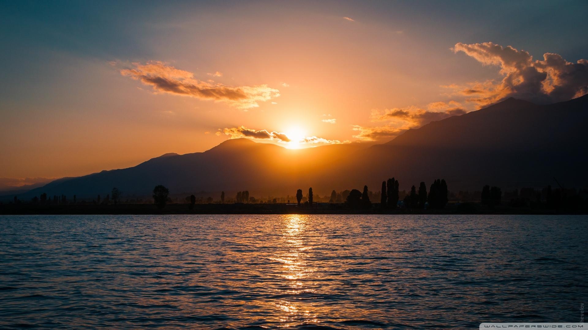 1920x1080 Sunset, Issyk Kul Lake, Kyrgyzstan ❤ 4K HD Desktop Wallpaper for 4K, Desktop