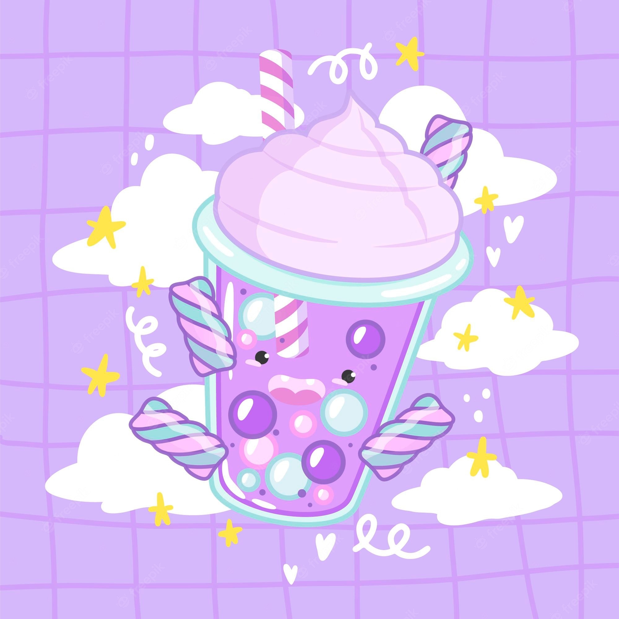 2000x2000 Kawaii Bubble Tea Image, Phone