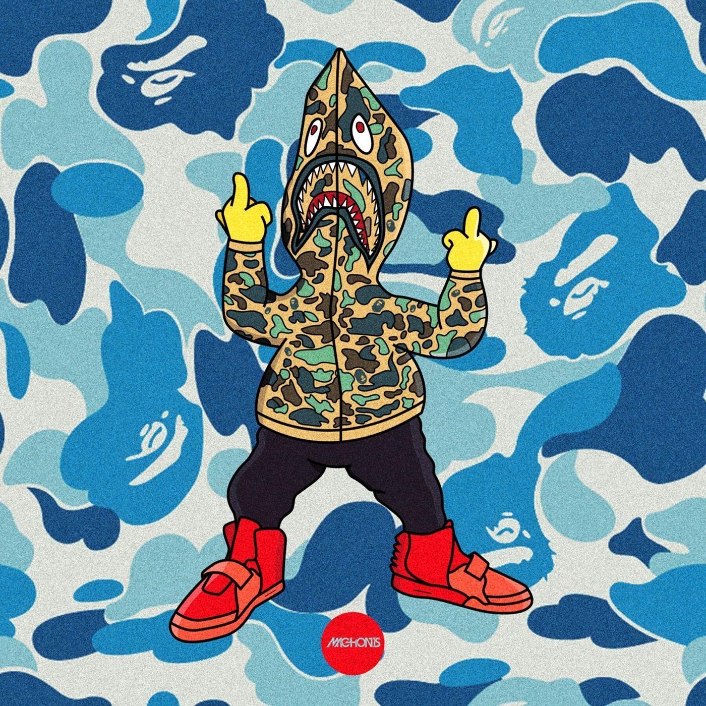 1400x1400 Simpsons BAPE Wallpaper Free.wallpaperaccess.com, Phone