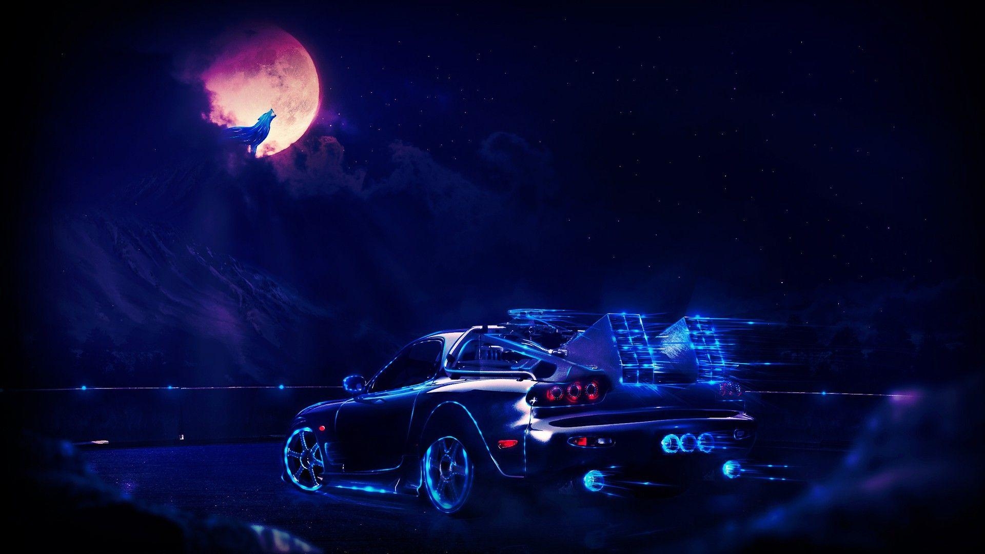 1920x1080 artwork, Concept Art, Fantasy Art, Car, Neon Wallpaper HD, Desktop