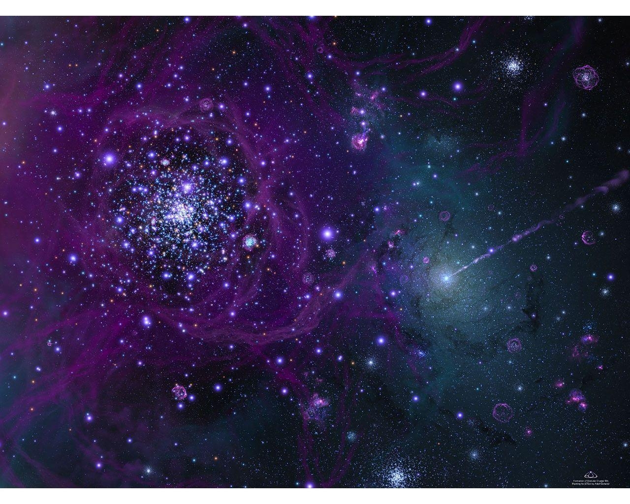 1280x1030 Blue And Purple Galaxy Wallpaper Image & Picture, Desktop