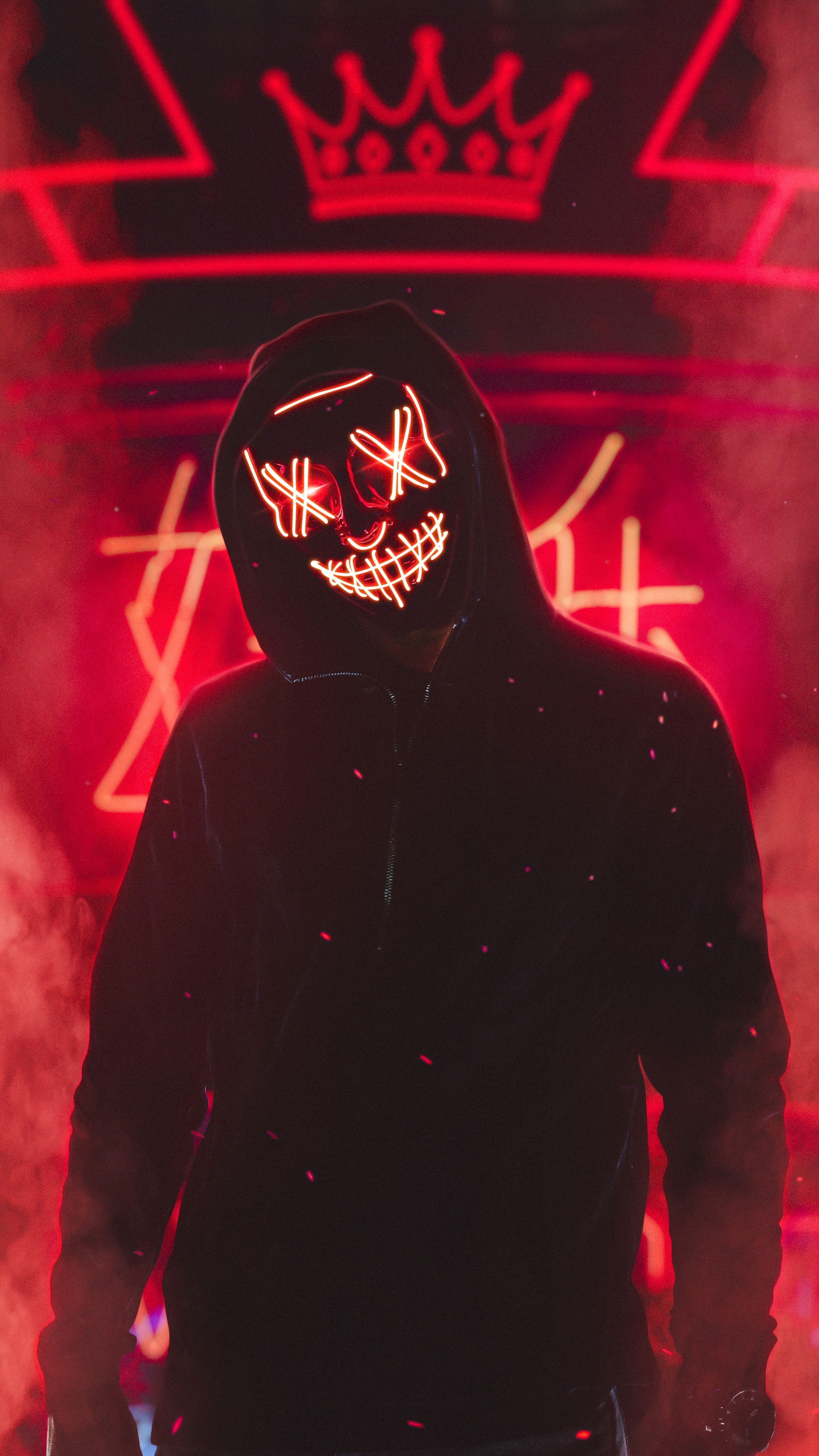 3380x6010 Red Mask Wallpaper Free Red Mask Background, Phone