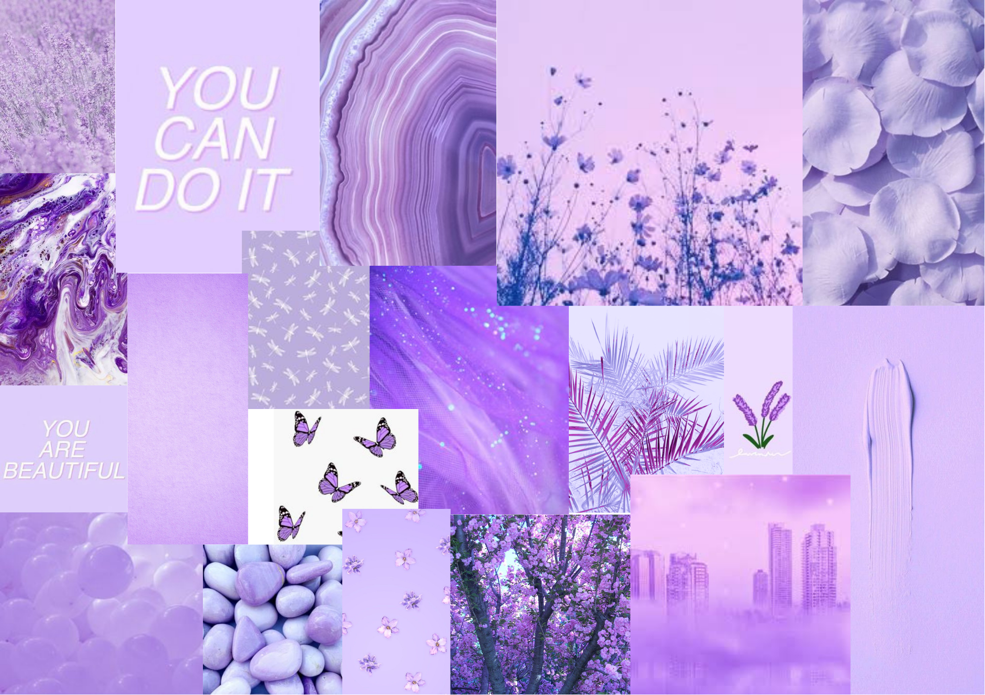 2000x1420 Lavender Themed Chromebook Collage Wallpaper. Lavender aesthetic, Lavender, Wallpaper, Desktop