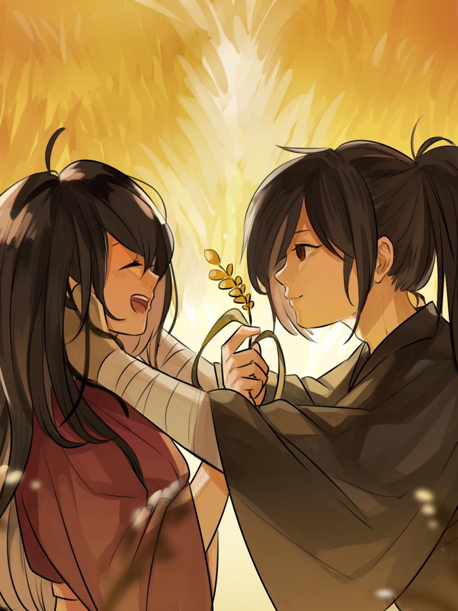 1540x2050 Download  Hyakkimaru X Mio, Romance, Dororo, Couple, Phone