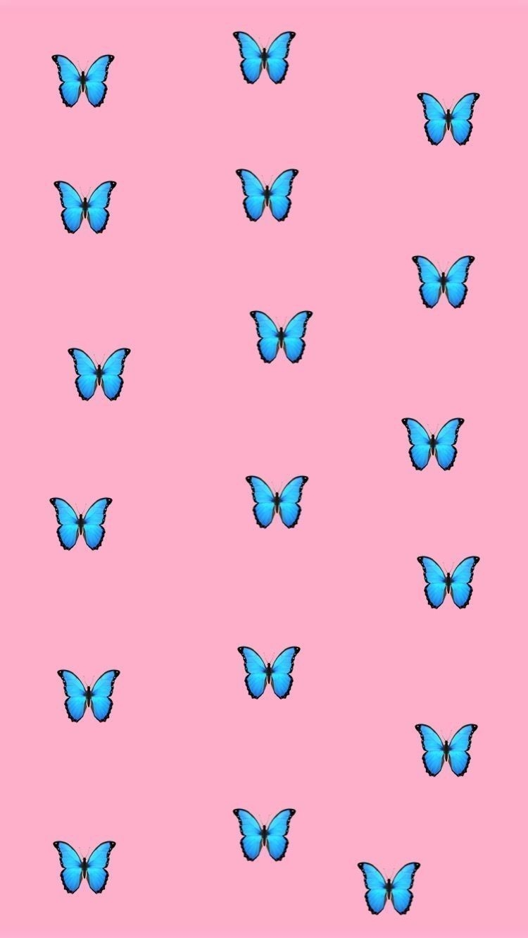 750x1330 Aesthetic Blue Butterfly Wallpaper Vsco, Phone