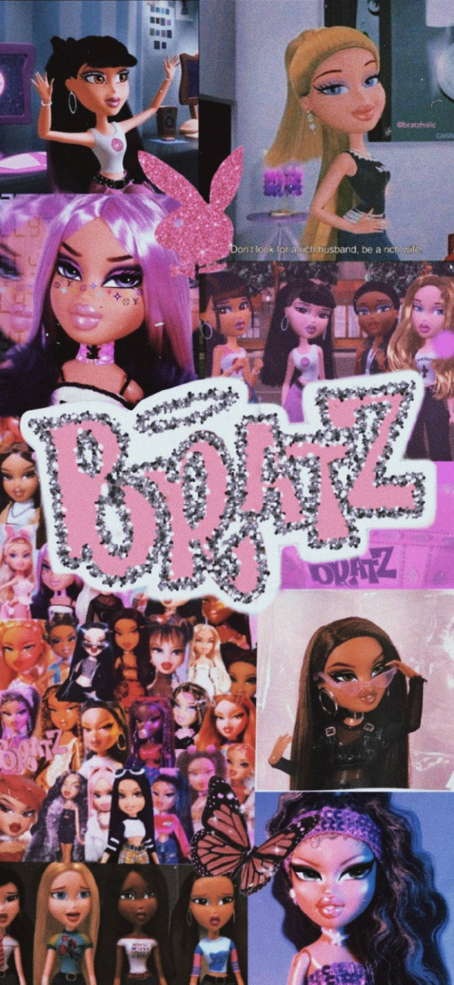 890x1920 Download Bratz Dolls Photo Collage Wallpaper, Phone