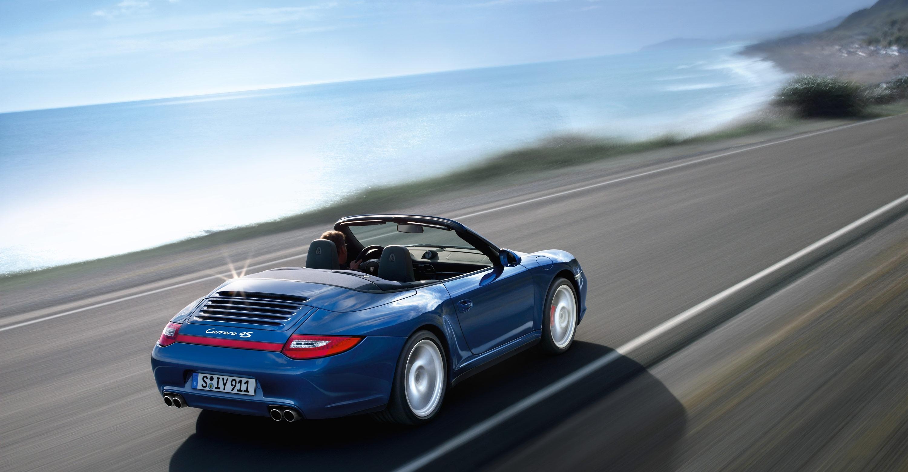 3000x1560 Blue Porsche 911 Carrera 4S Cabriolet wallpaper, Desktop