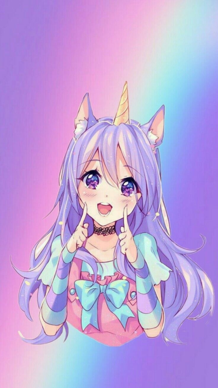 740x1310 Kawaii Anime Background, Phone