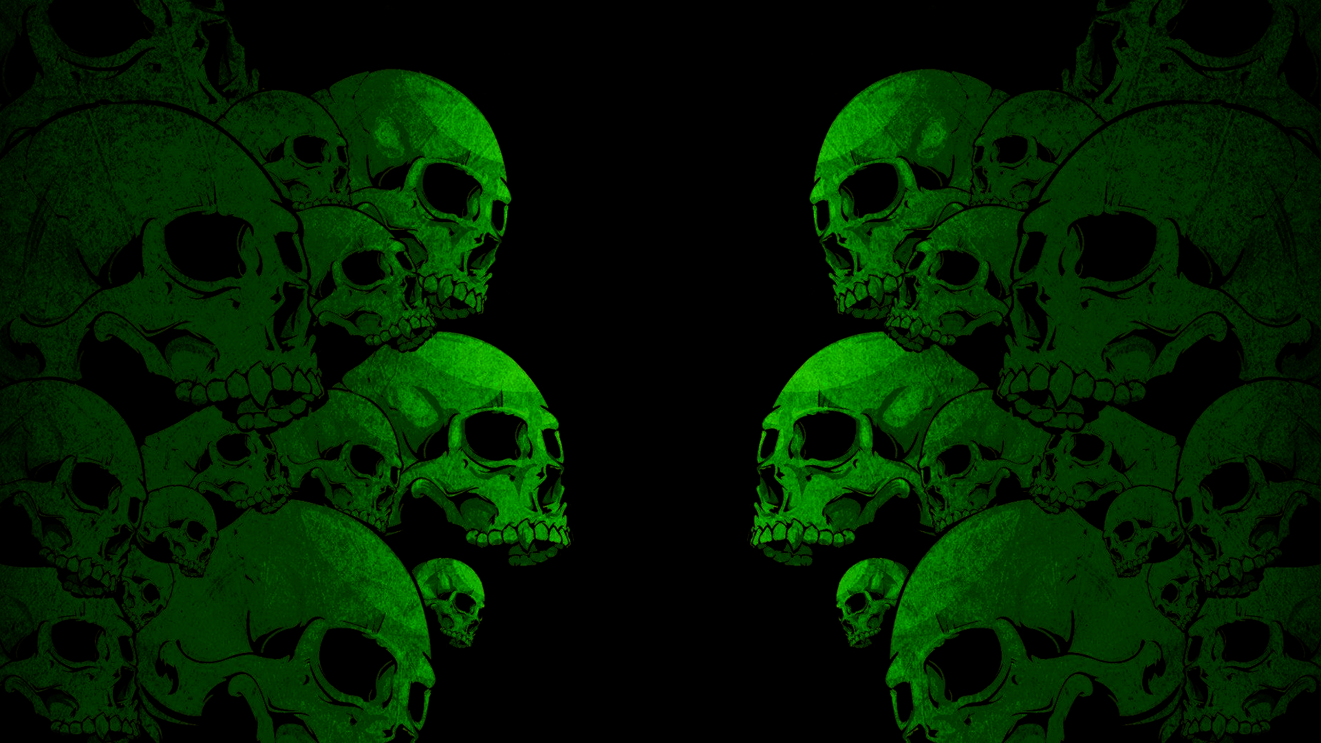 1920x1080 Green Flame Skull, Desktop