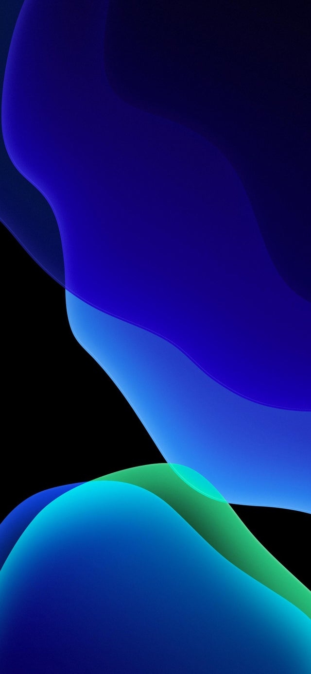 640x1390 Blue iOS 13 Dark mode wallpaper, Phone