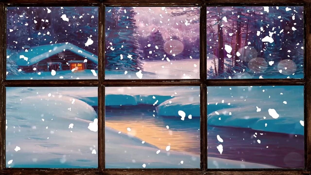 1280x720 Christmas Music. Virtual Winter Window Snow Scene 1 of 3 (Living Wallpaper with Festive music), Desktop