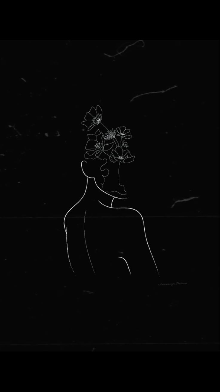 740x1310 Flowerhead. Black aesthetic wallpaper, Black and white art drawing, Line art drawings, Phone