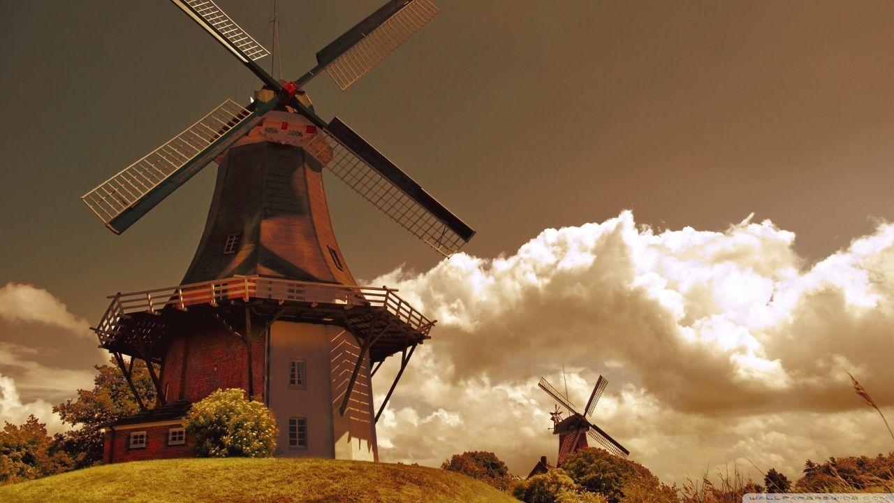 1280x720 Windmills In The Netherlands HD desktop wallpaper, Widescreen, Desktop