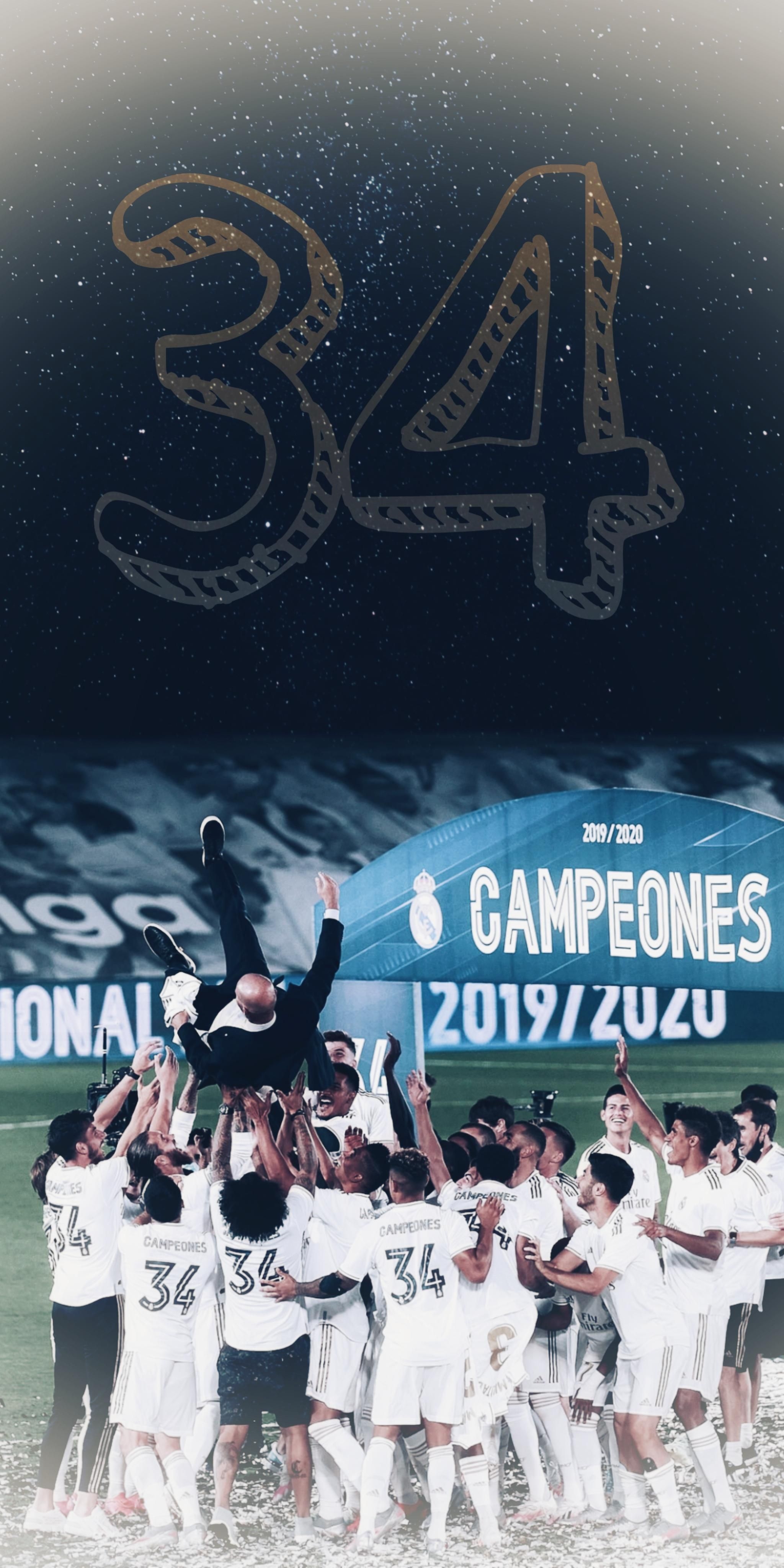 2050x4100 34th title. Wallpaper. 10802160. Real madrid wallpaper, Madrid wallpaper, Real zaragoza, Phone