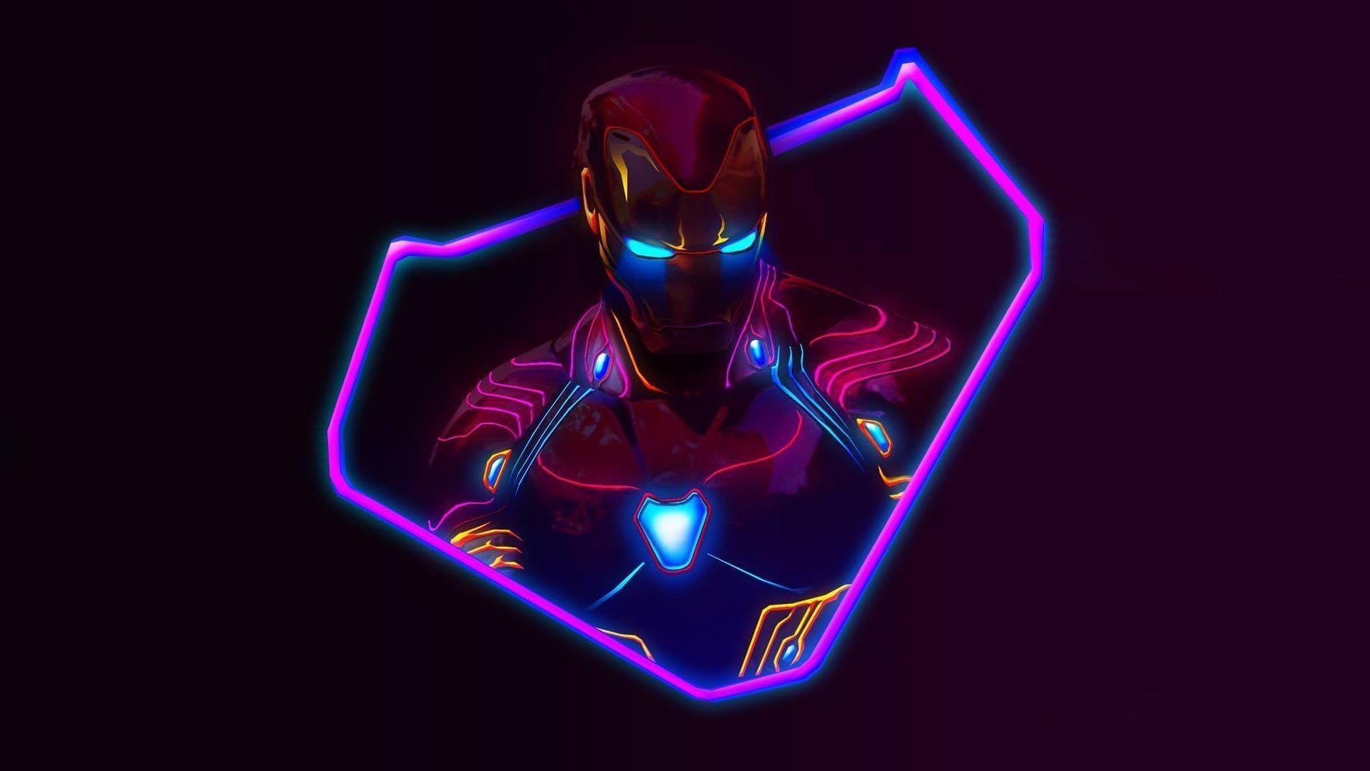 1920x1080 Neon Avengers  Desktop Wallpaper based on artwork, Desktop