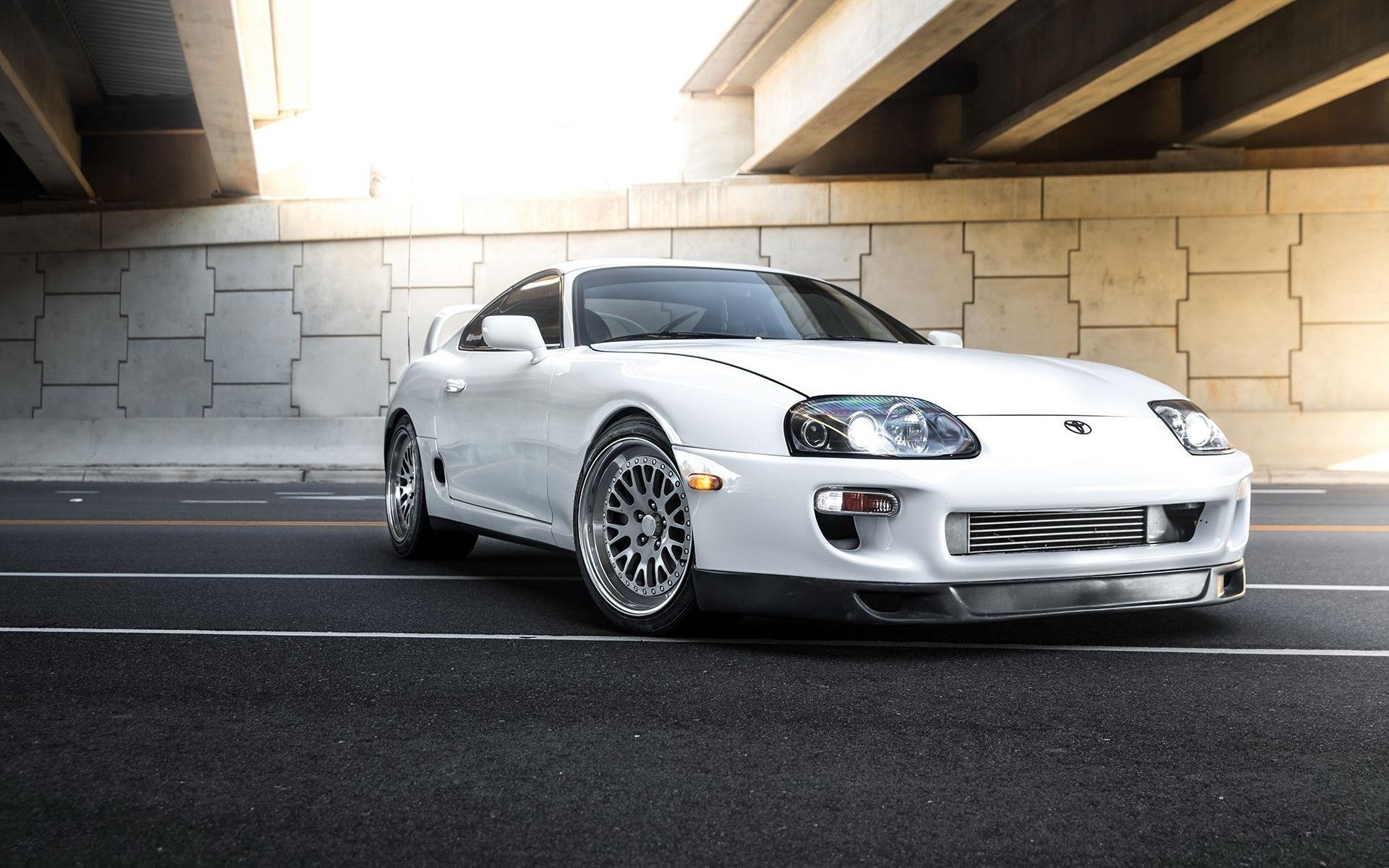 1920x1200 Download wallpaper Toyota Supra, MKIV, white sports coupe, tuning, Desktop