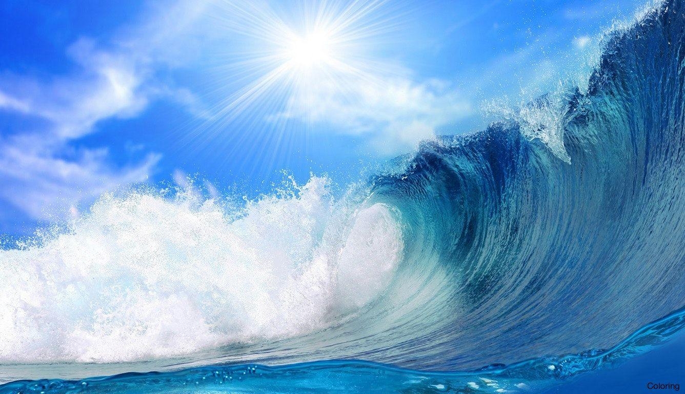 1340x770 Ocean Waves Wallpaper Tumblr 3 Wave Coloring 13f Border Desktop, Desktop