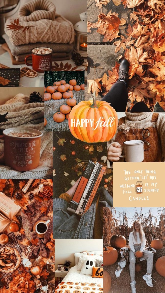 680x1200 Autumn Collage Aesthetic Wallpaper, Phone