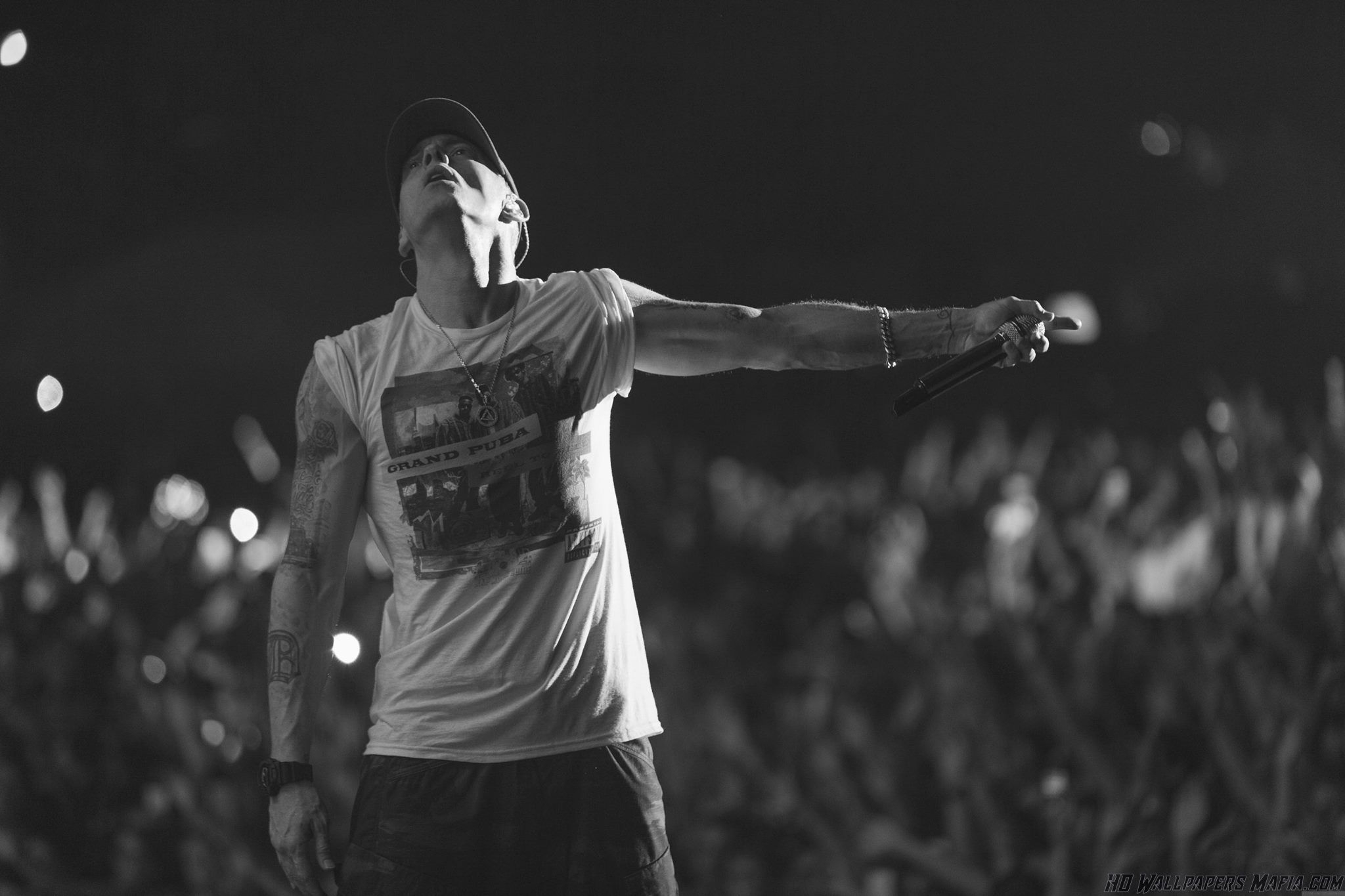 2050x1370 Eminem Wallpaper Black White, Desktop