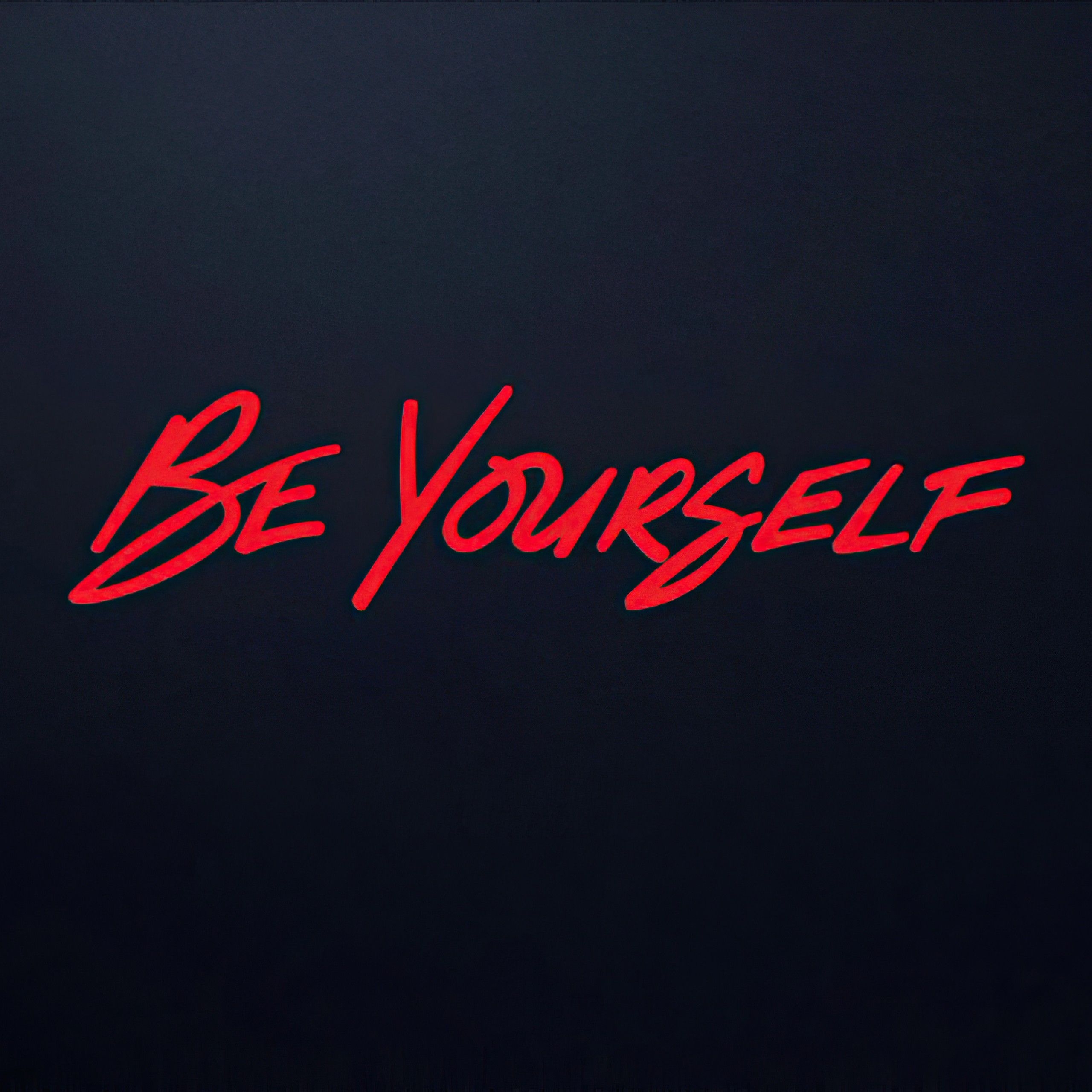 2560x2560 Be Yourself 4K Wallpaper, Be You, Inspirational Quotes, Dark Background, Typography, Black Dark, Phone