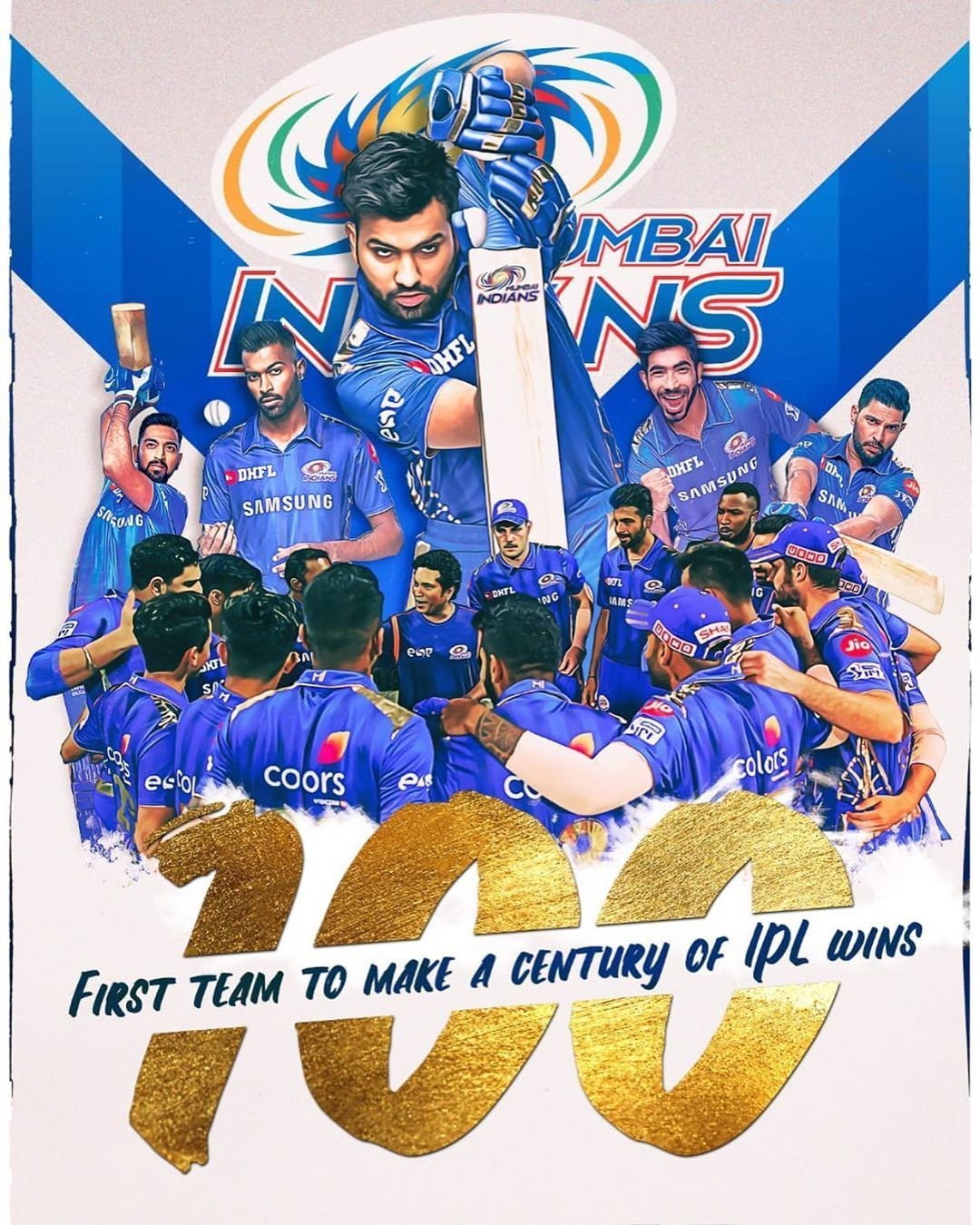 1080x1350 1⃣0⃣0⃣ IPL WINS!. There before everyone else! #HistoryMakers. #OneFamily #CricketMeriJaan #MumbaiIndians. Mumbai indians ipl, Mumbai indians, Cricket wallpaper, Phone