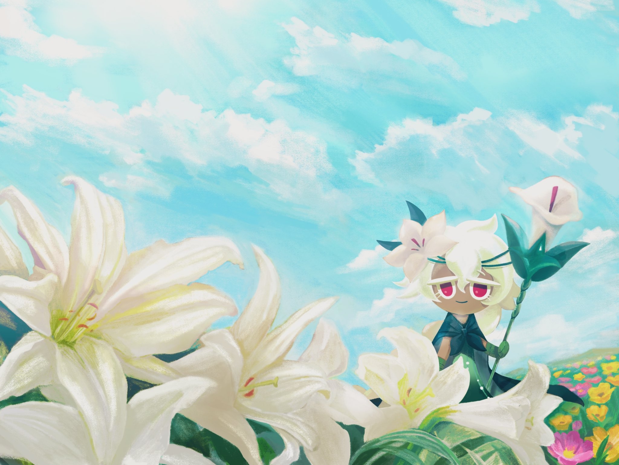 2050x1540 White Lily Cookie Run: Kingdom Anime Image Board, Desktop