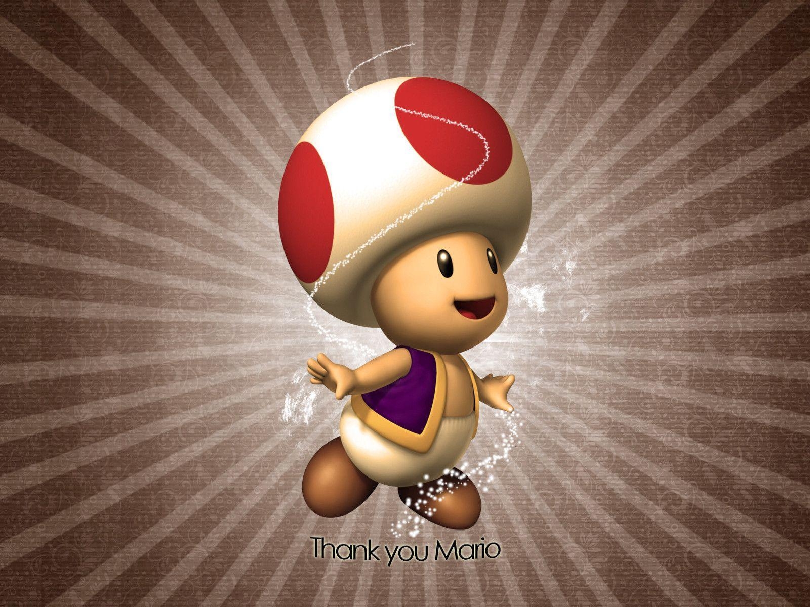 1600x1200 Wallpaper: Toad da las gracias Mario y Dibujos, Desktop