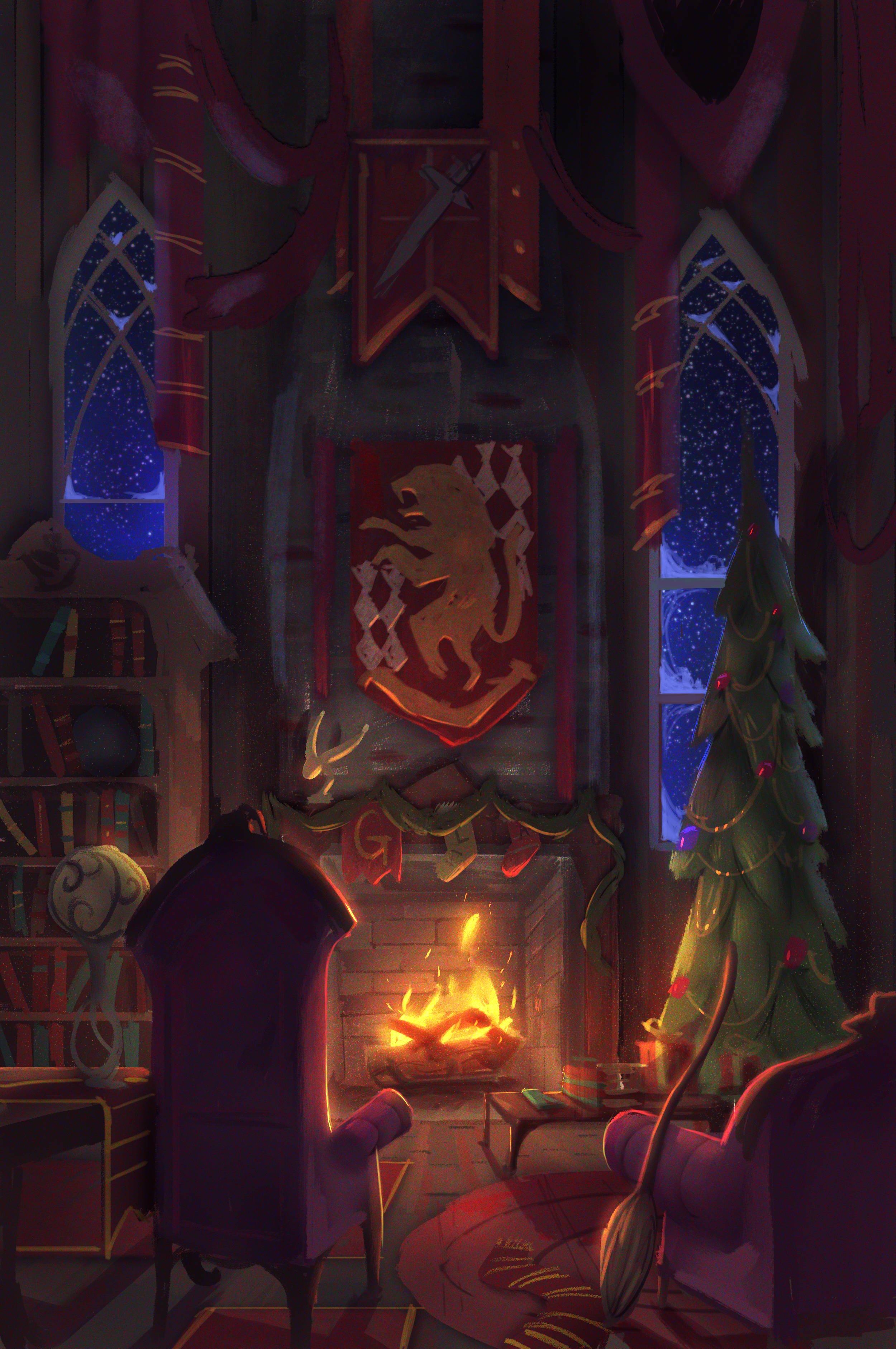 2500x3770 I painted the Gryffindor common room during Christmas time, Phone