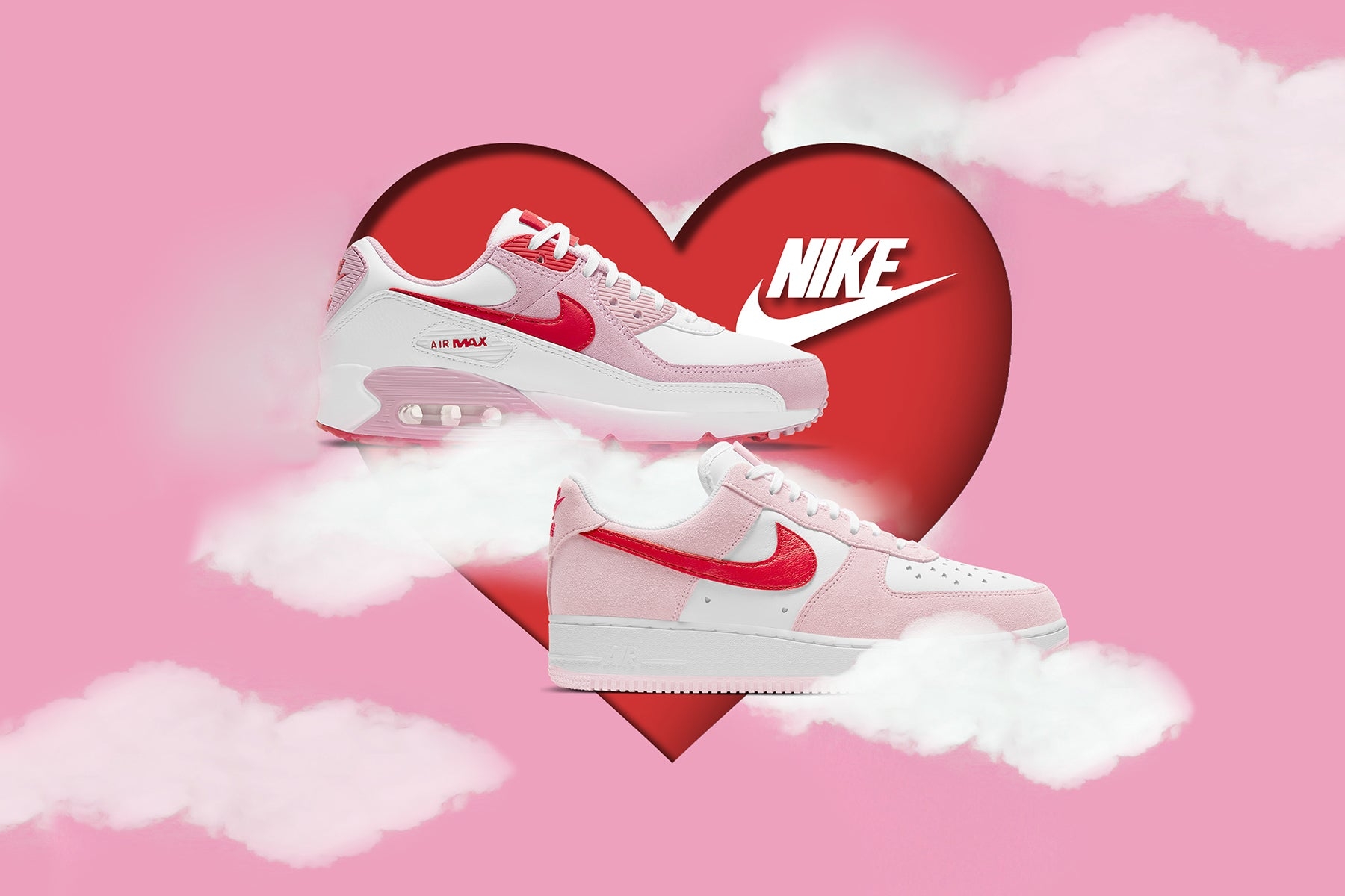 1800x1200 Nike Air Max 90 + Air Force 1 'Valentine's Day' Release February 13th, Desktop