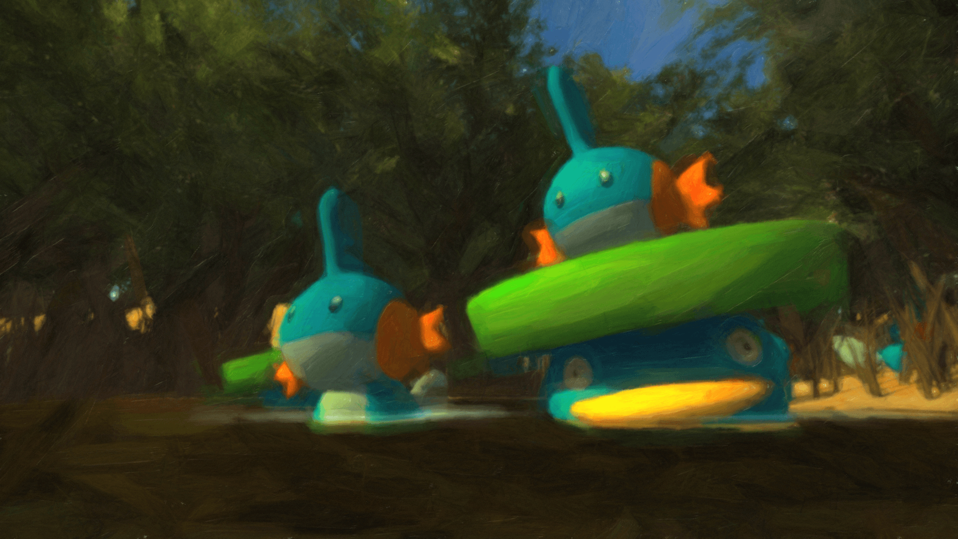 1920x1080 Mudkip and Lotad in the Sandbox 3, Desktop