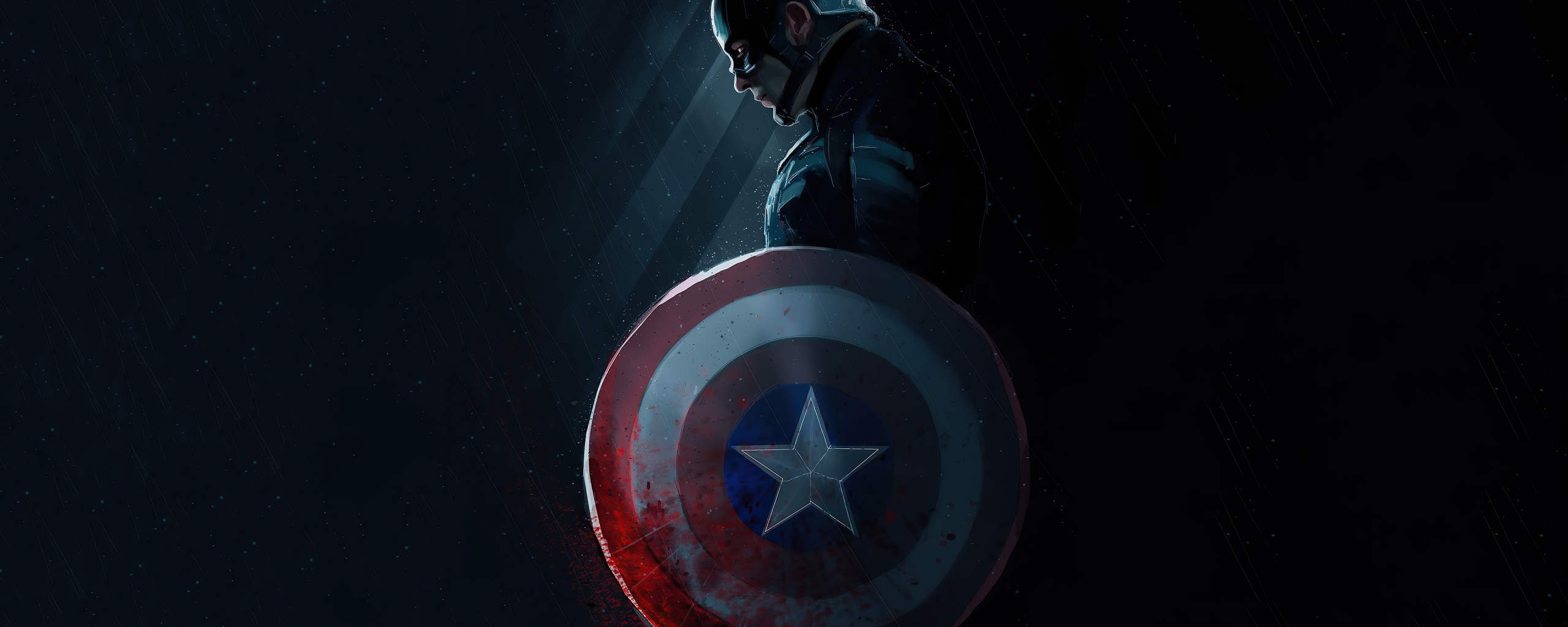 2560x1030 Download  wallpaper dark, captain america, art, dual wide, wide 21: widescreen,  HD image, background, 25737, Dual Screen