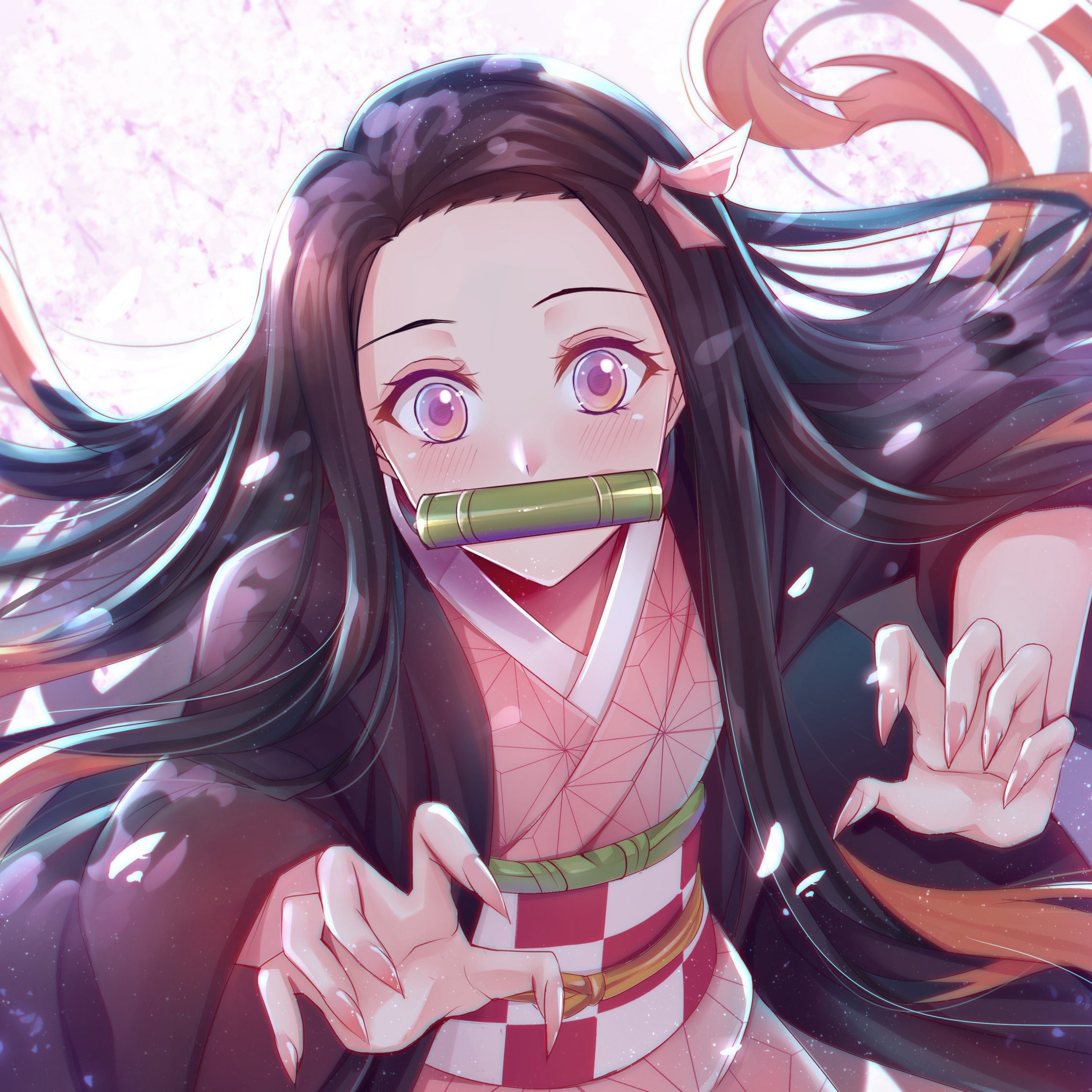 2250x2250 Download  wallpaper beautiful, anime, kamado nezuko, ipad, Phone