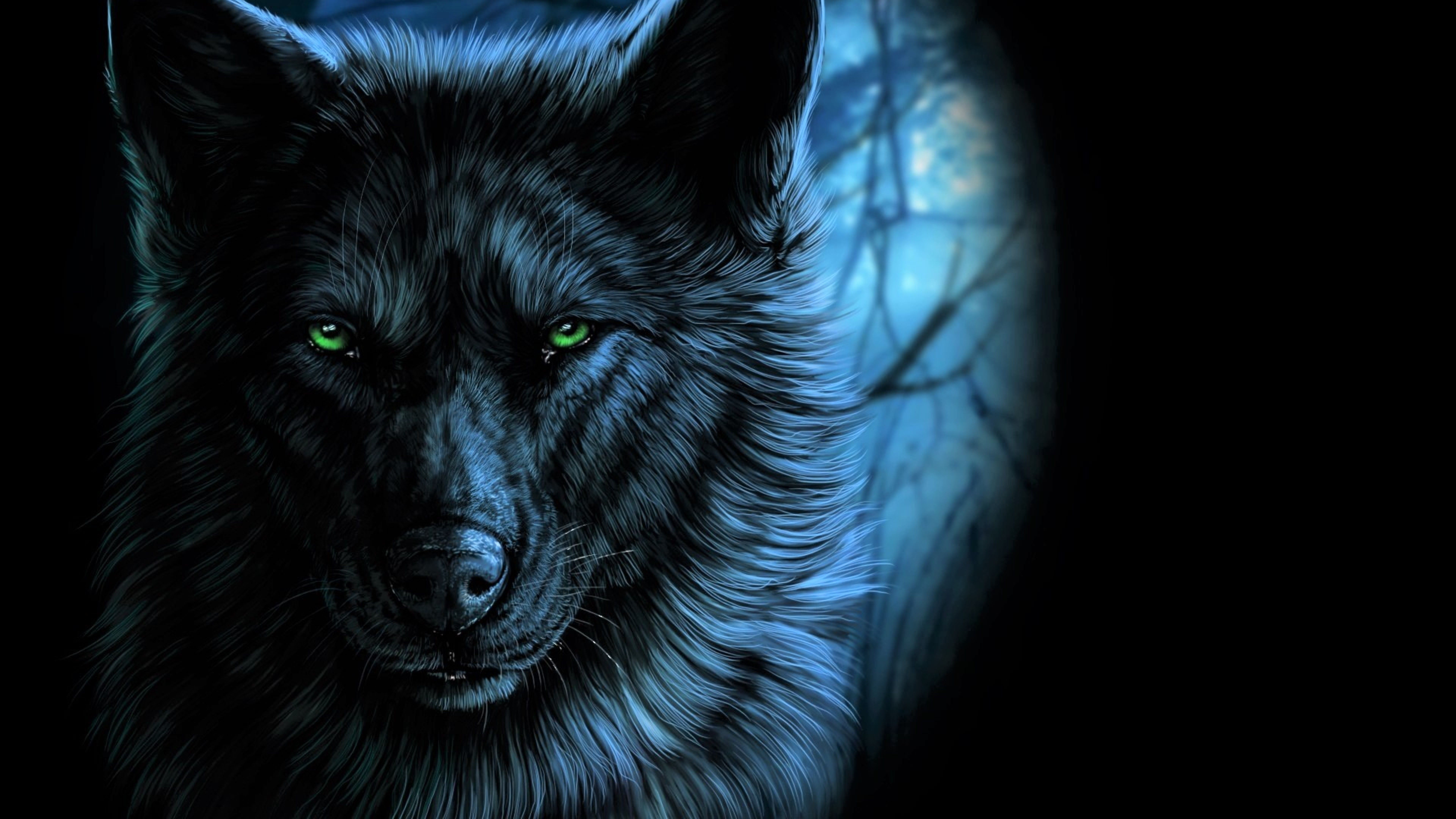 7680x4320 Wolf Green Eyes Artistic 8K Wallpaper, HD Artist 4K Wallpaper, Image, Photo and Background, Desktop