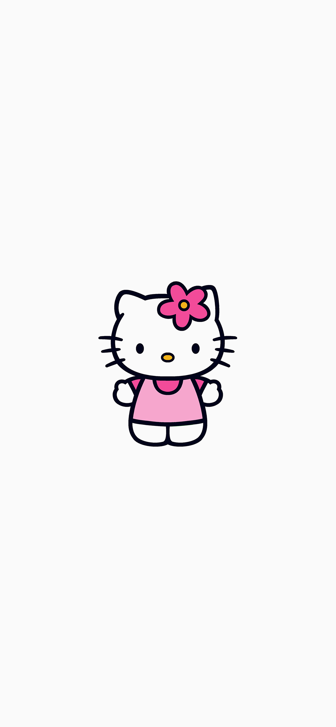 1130x2440 Hello Kitty Logo Cute Art Illustration Wallpaper, Phone