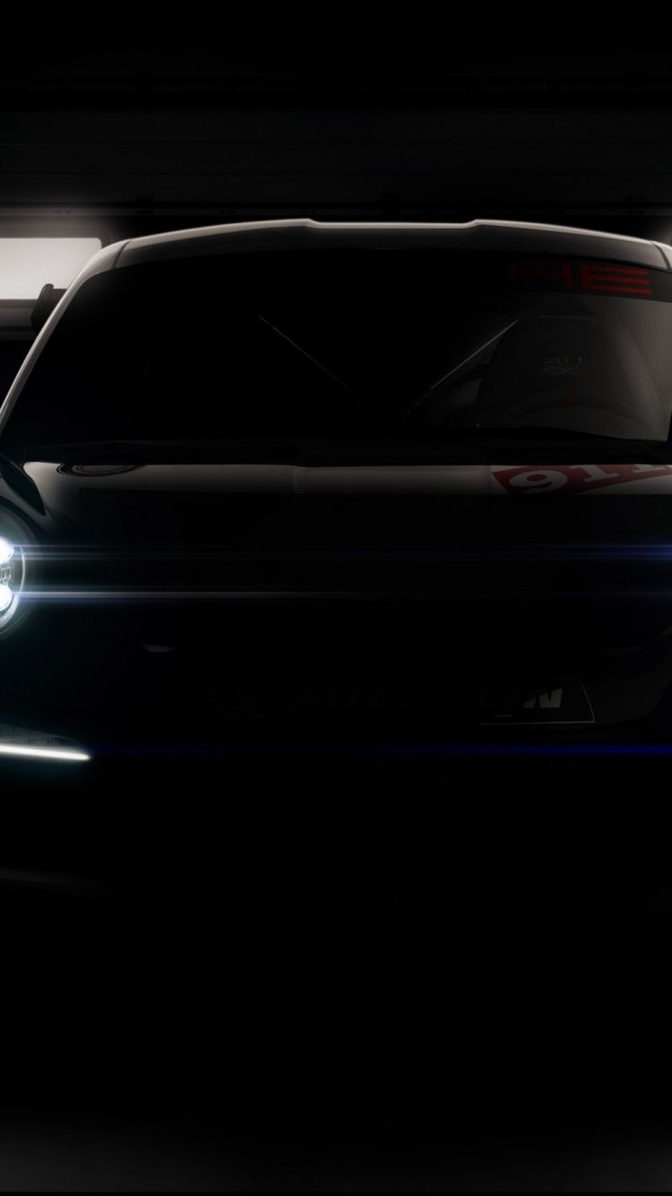 750x1340 Download  wallpaper headlight, dark, porsche 911 gt3 r, Phone