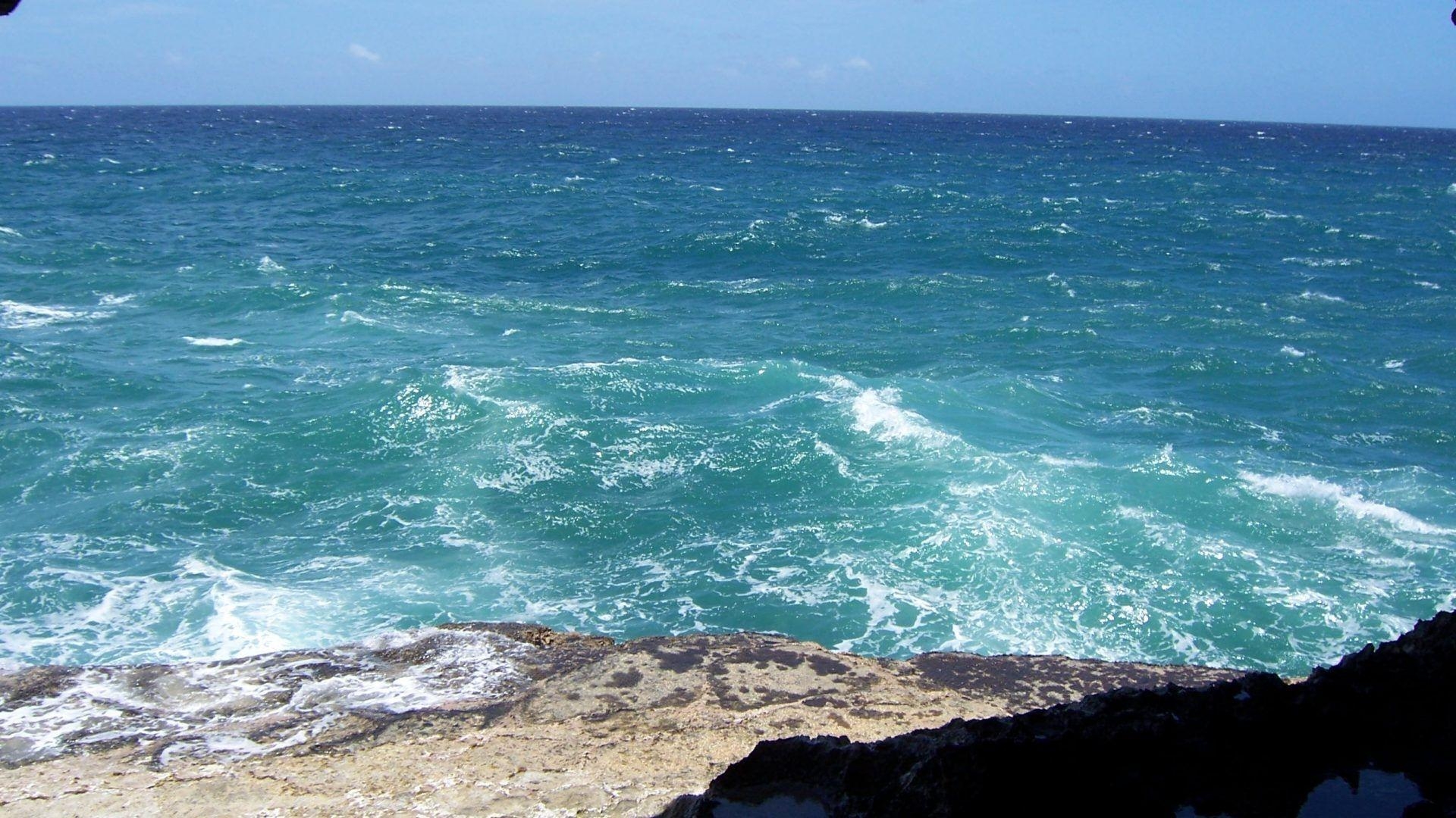 1920x1080 Ocean Sea Barbados Carribean Water Waves Blue Wallpaper, Desktop