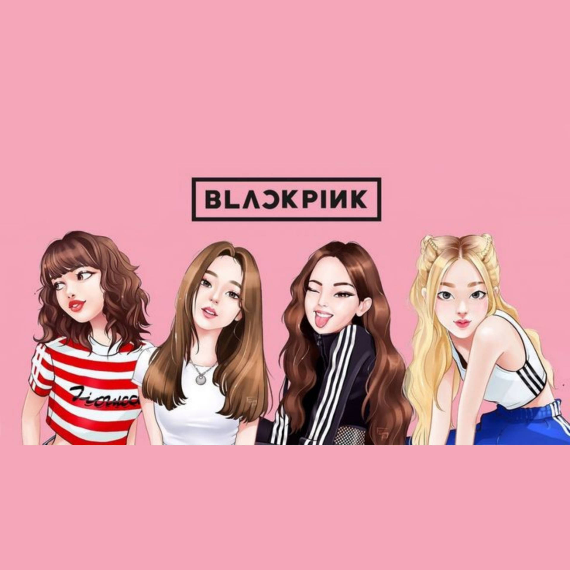 1920x1920 Blackpink Cartoon Wallpaper, Phone