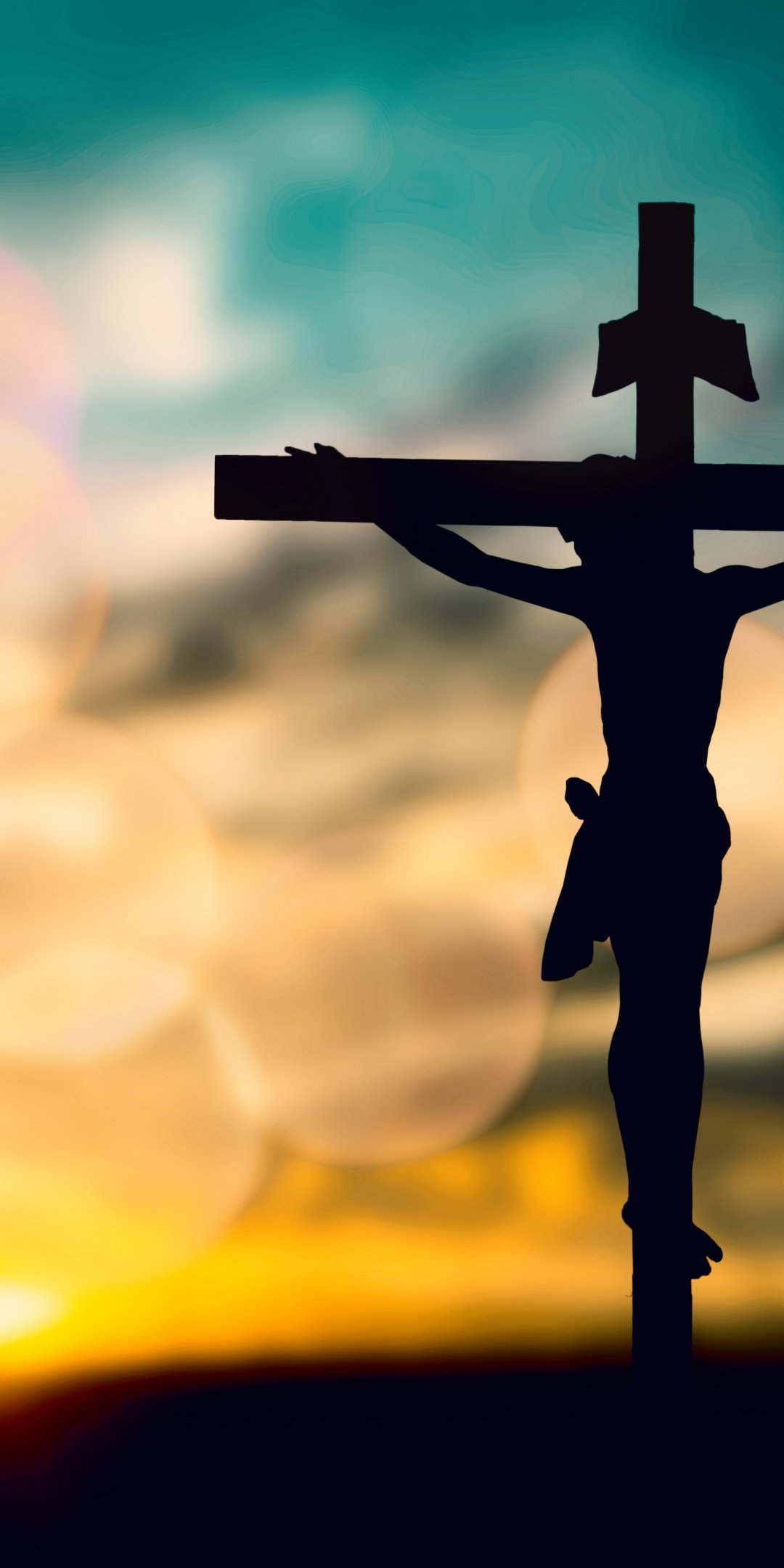 1080x2160 Jesus Cross Wallpaper 4K, Silhouette, 5K, Sunset, Phone