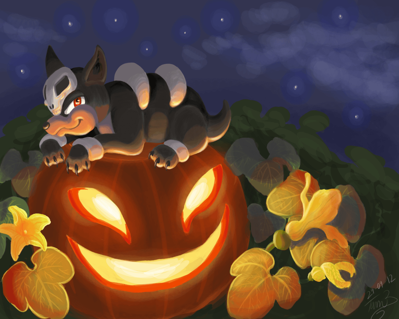 1280x1030 Halloween Houndour ^^, Desktop