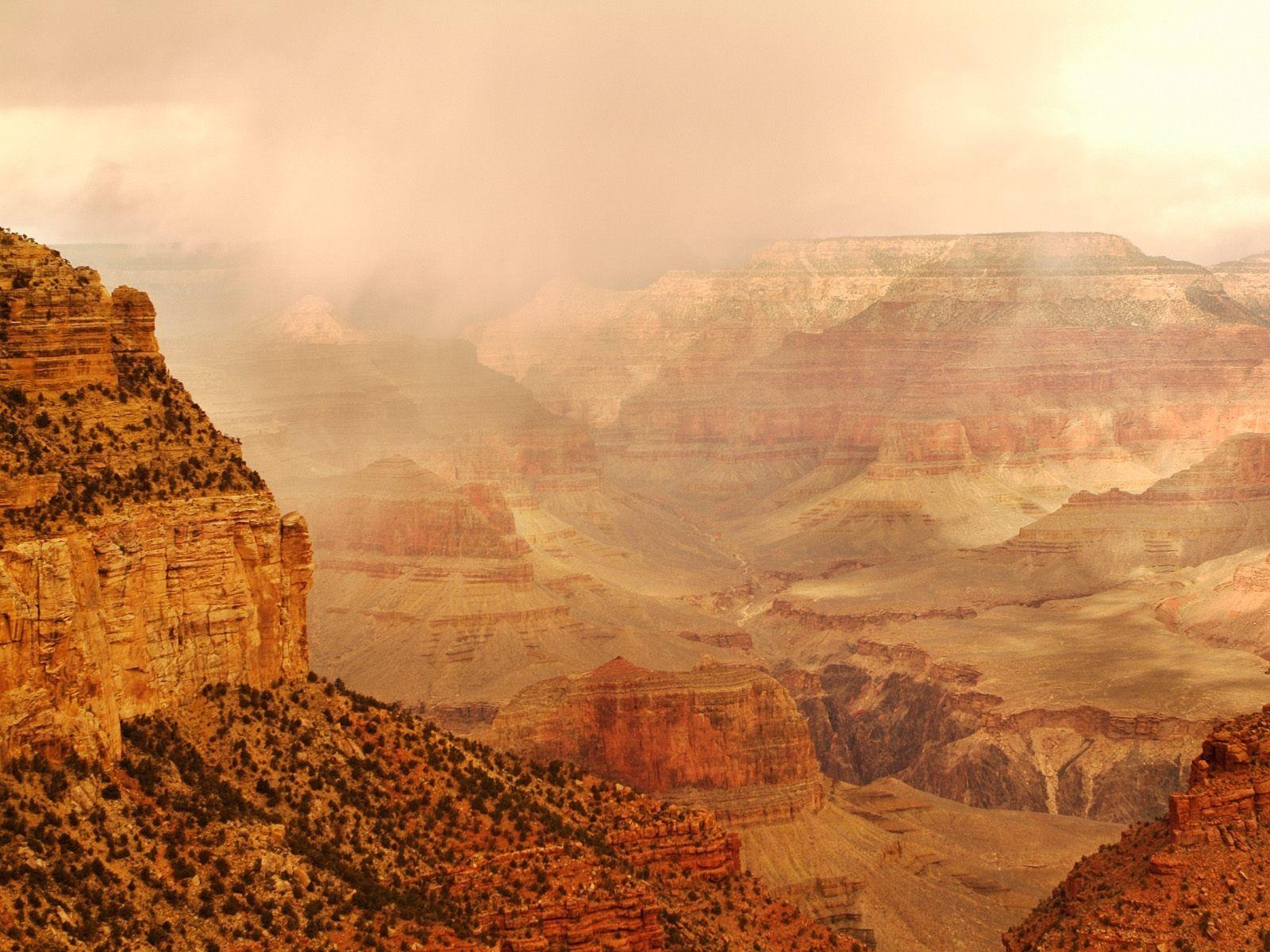 1600x1200 Landscapes Fog Filled Morning Grand Canyon National Park, Desktop