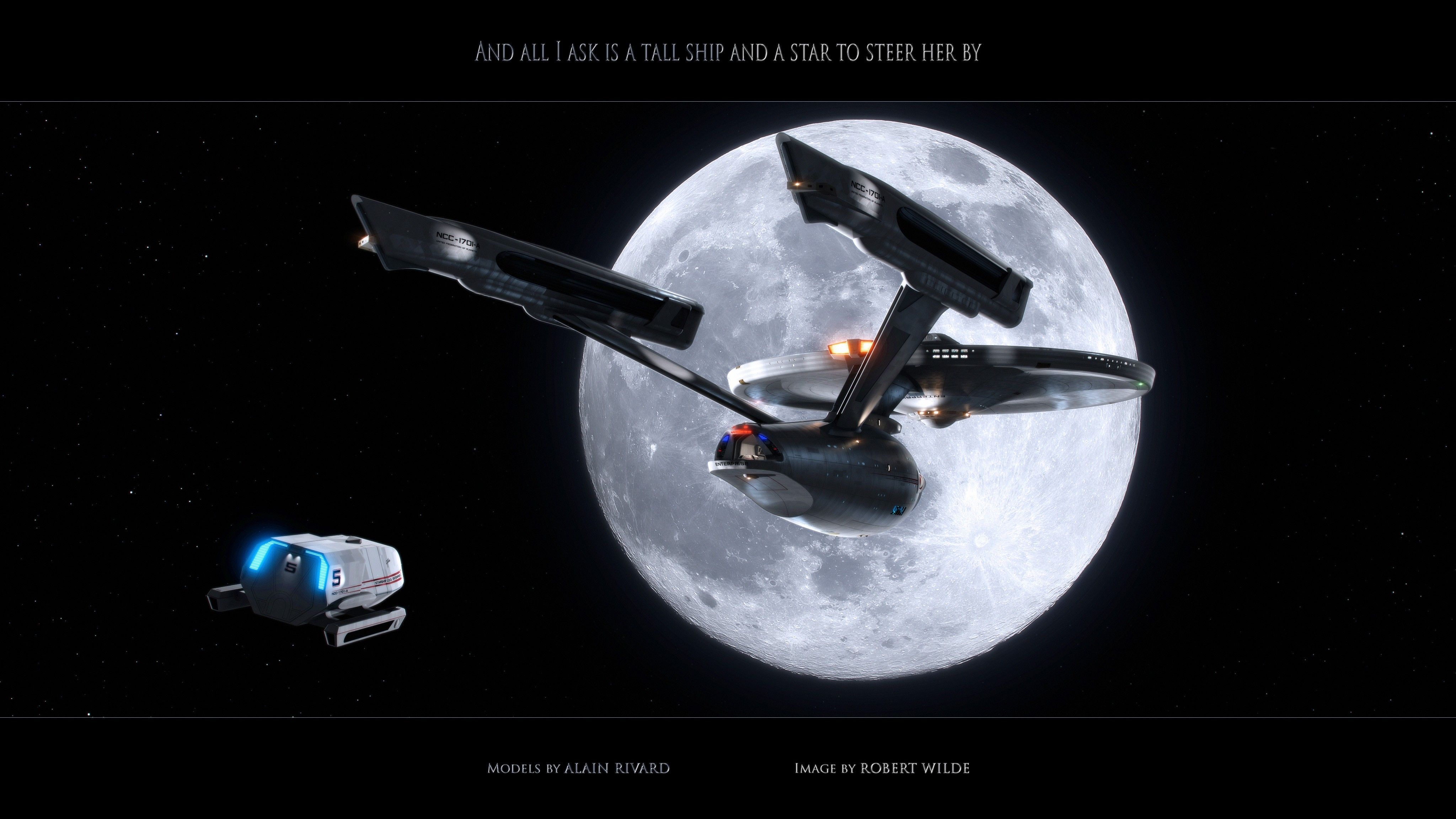 4100x2310 Star Trek Starship Enterprise Spaceship Moon Stars Shuttle wallpaperx2304, Desktop