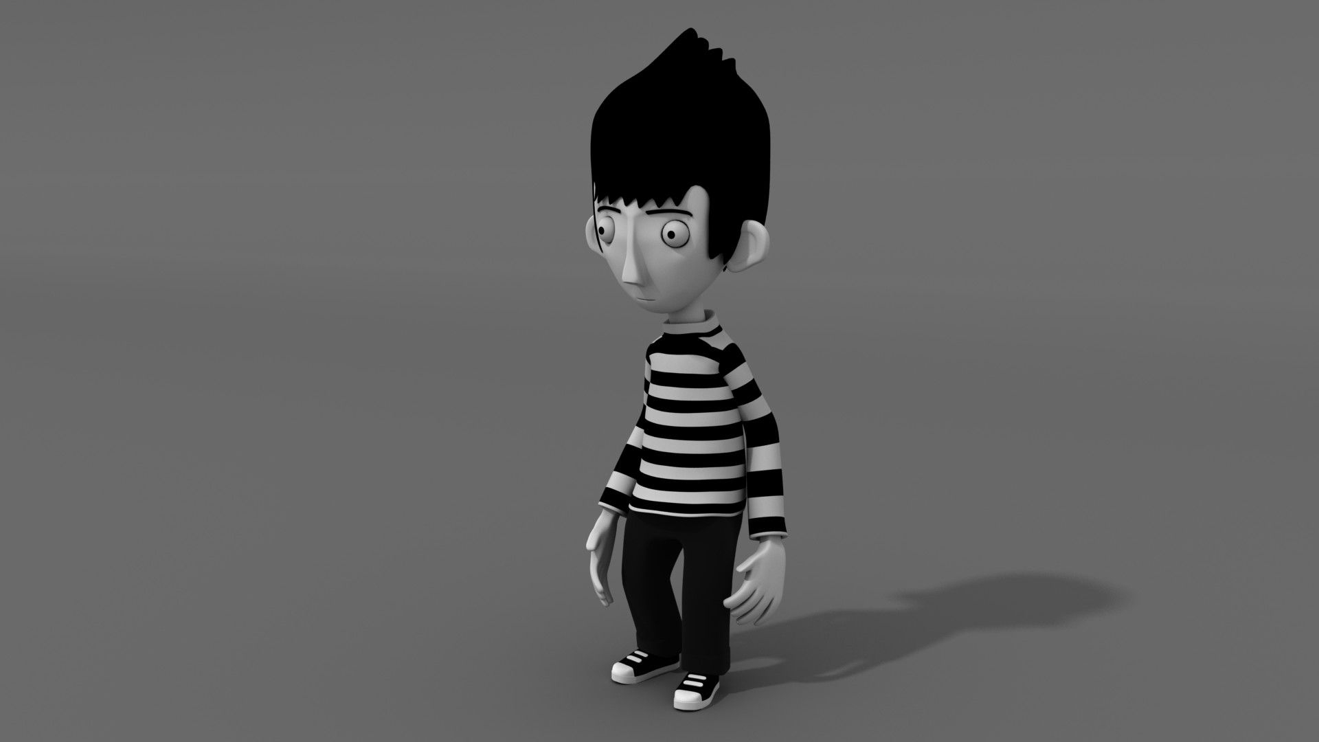 1920x1080 Cartoon character: The sad boy, Eva Rodriguez Garcia, Desktop