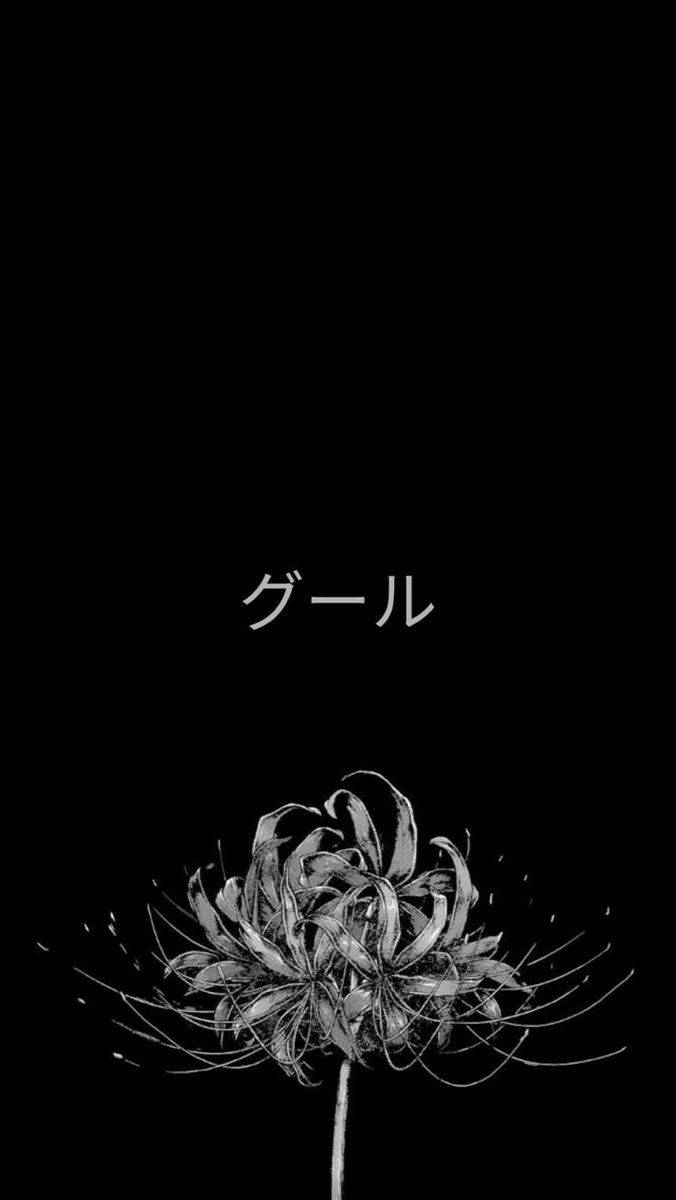 680x1200 Download Black Aesthetic Anime Ghoul Katakana Wallpaper, Phone