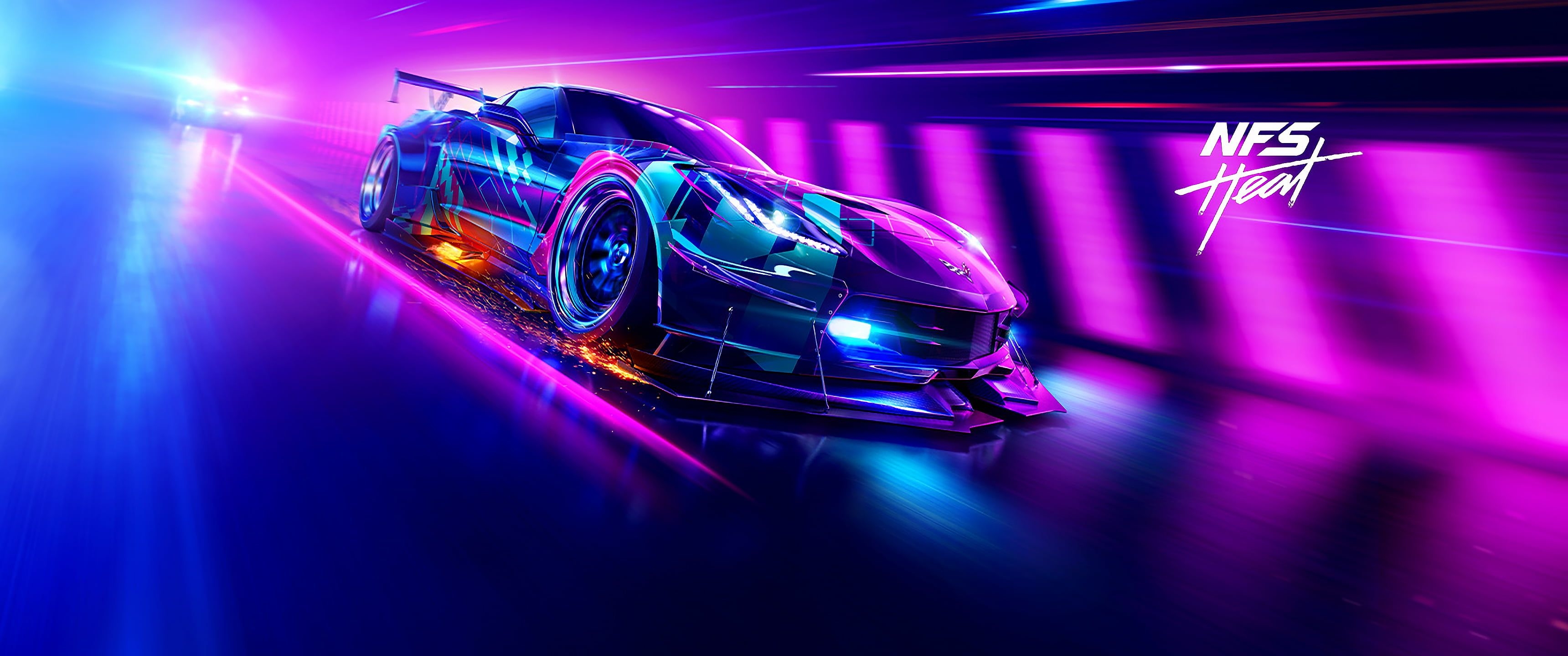 3440x1440 Video Games Video Game Art #ultrawide #ultra Wide Need For Speed: Heat #car #Corvette K #wallpaper #hdwallpap. Need For Speed, Need For Speed Games, Speed Games, Dual Screen