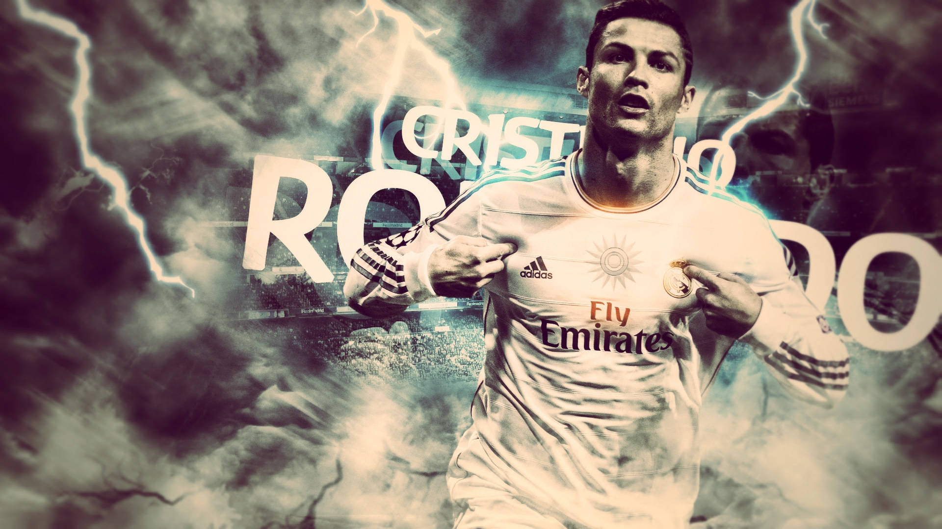 1920x1080 Download Cristiano Ronaldo Lightning Artwork Wallpaper, Desktop